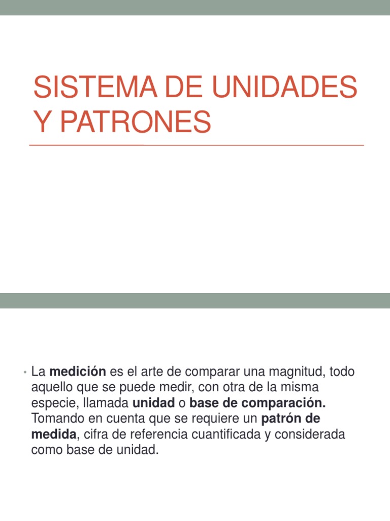 Sistema de Unidades y Patrones PDF