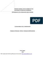 Bitencourt, Finanças Pessoais Versus Finanças Empresariais