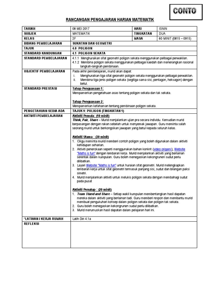 Contoh Rph Mate Pdf