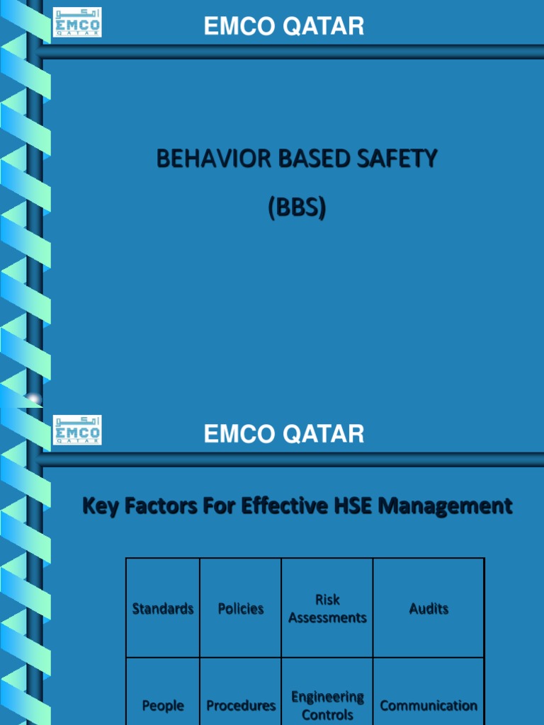 Behavior Based Safety (BBS) : Emco Qatar | PDF | Observation | Behavior