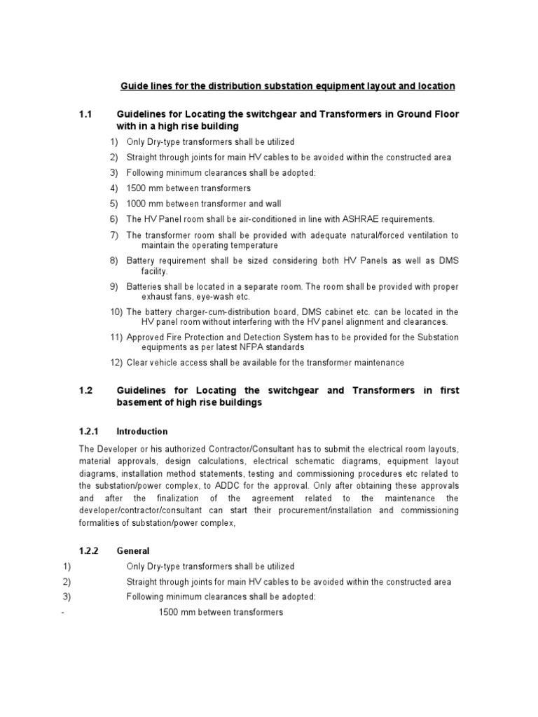 Substation Equipment Layout Guidelines | PDF | Electrical Substation ...