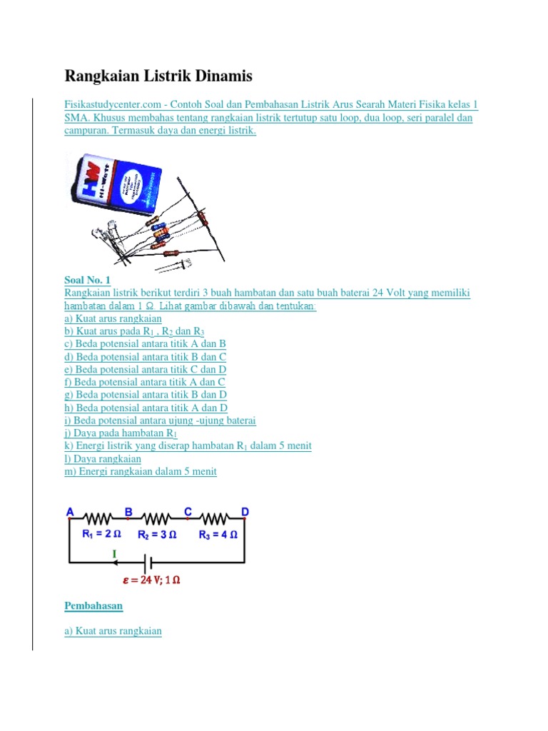 Contoh Soal Dan Pembahasan Fisika Kelas 12 Rangkaian Arus Searah