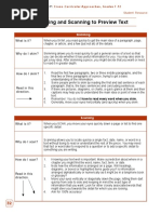 Reading - Skimming and Scanning Chart