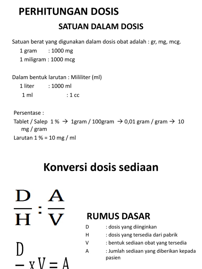 Perhitungan Dosis Obat