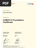 COBIT® 5 Foundation Certificate: Syed Yahya Ahsan