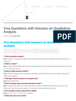 Viva Questions With Answers On Qualitative Analysis - Learn CBSE PDF