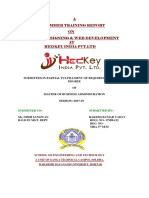 A Summer Training Report ON Web Designing & Web Development AT Hedkey India PVT - LTD