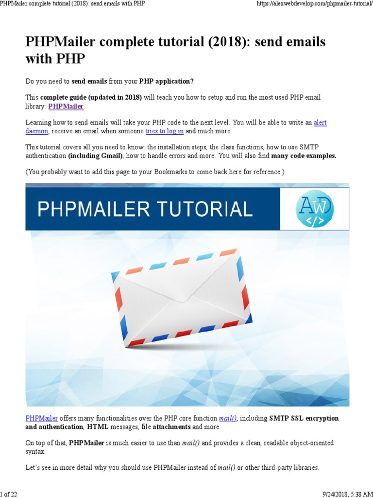 Tutorial PHP Mailer | PDF | Php | Transport Layer Security