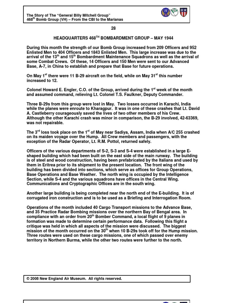 The Story of The Billy Michell Group - 58th Bomb Wing - 468th Bomb ...