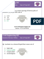 Civil Engineering IIT: Q:-Minimum Centre To Centre Spacing of Friction Piles of