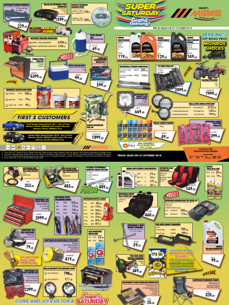 Walkers Midas OPENING 27 OCT! Download Free PDF Battery Charger