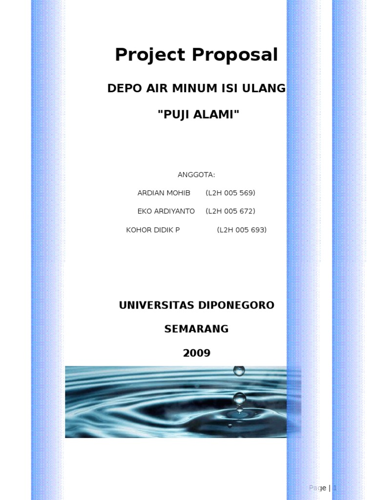 Contoh Proposal Usaha Air Minum Dalam Kemasan Seputar