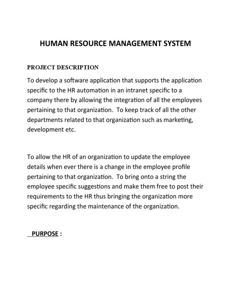 HR Management System Project Overview | PDF | Databases | Software