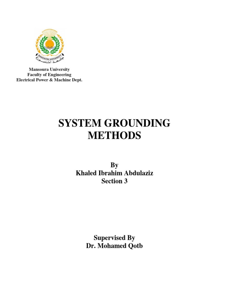 Grounding System Methods | PDF | Electric Power System | Transformer