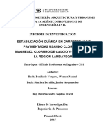 Guia de Estabilización Química en Carreteras No Pavimentadas Usando Cloruro de Magnesio, Cloruro de Calcio y Cemento