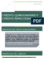 Crédito Quirografario y Crédito Refaccionario