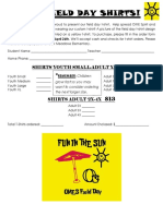 OME Field Day T-Shirt Order Form