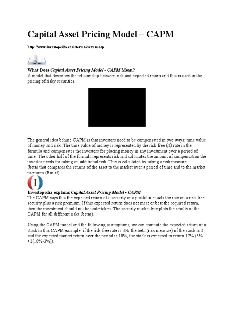 Capital Asset Pricing Model | PDF | Capital Asset Pricing Model | Beta ...
