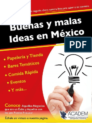 Buenas Y Malas Ideas De Negocios En Mexico Pdf Ciudad De Mexico Impresora Computacion