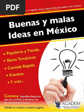 Buenas Y Malas Ideas De Negocios En Mexico Pdf Ciudad De Mexico Impresora Computacion