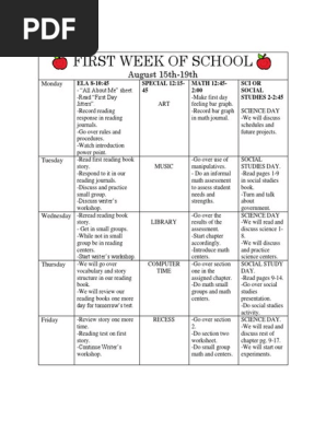 weekly agenda