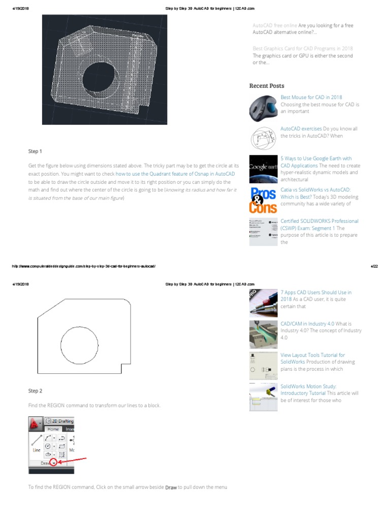 Step-by-Step 3D AutoCAD Guide | PDF | 3 D Modeling | Computer Aided Design