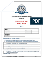 2018 Assessment Task Cover Sheet