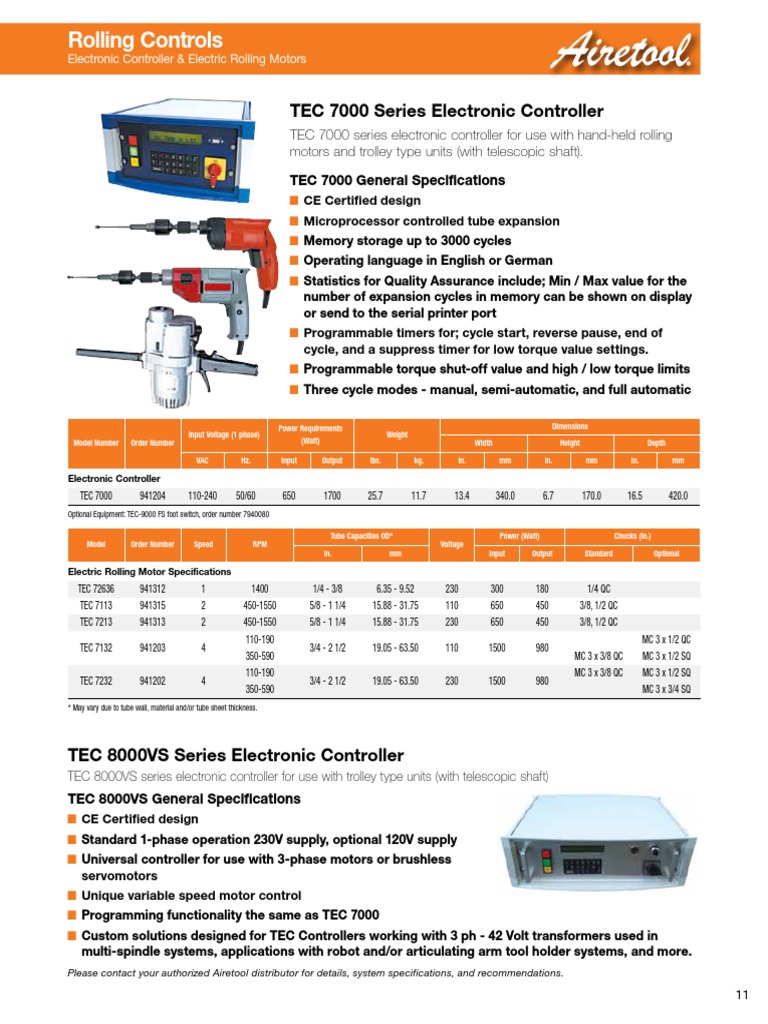 TEC 7000 Series Electronic Controller for Rolling Motors | PDF ...