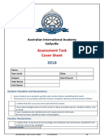 2018 Assessment Task Cover Sheet 2