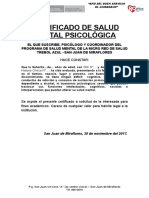 Modelo de Certificado de Salud Mental Psicologico