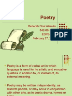 Poetry: Deborah Cruz Alemán 842-06-1644 EDPE4078 February 27, 2007