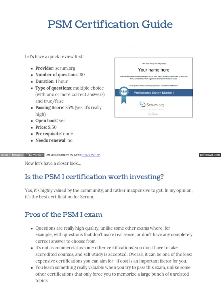 PSM-I全真模擬試験