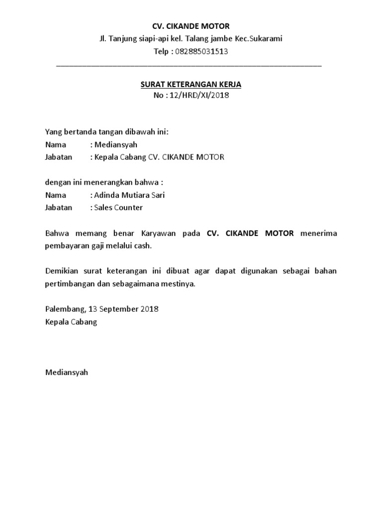 Surat Pernyataan Penjaga Tahanan Umum | PDF
