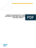 System Documentation For Legal Change 2014/2015 On VAT Rate: Post Tax Adjustment SAP Note 1927497