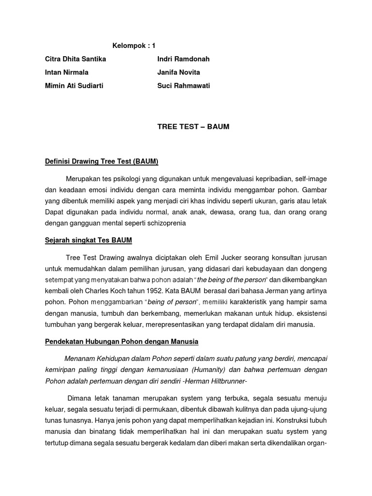 Tree Drawing Test (BAUM) Makalah PDF