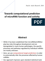 Towards Computational Prediction of Microrna Function and Activity