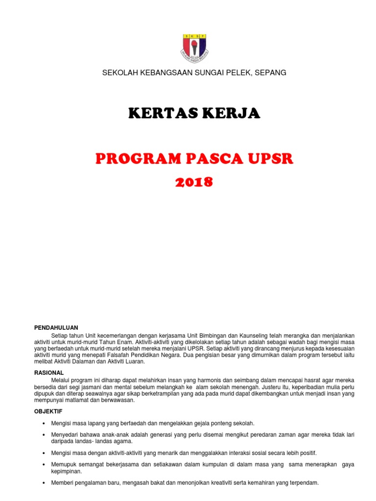 Program Pasca Upsr 18 Pdf
