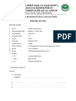 Formulir Pendaftaran Anggota DPM FK Unizar