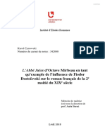 Karol Cytrowski,  L’Abbé Jules d’Octave Mirbeau en tant qu’exemple de l’influence de Fiodor Dostoïevski sur le roman français de la 2e moitié du XIXe siècle