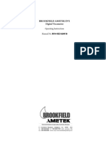 Brookfield Ametek DV1 Digital Viscometer Operator's Manual