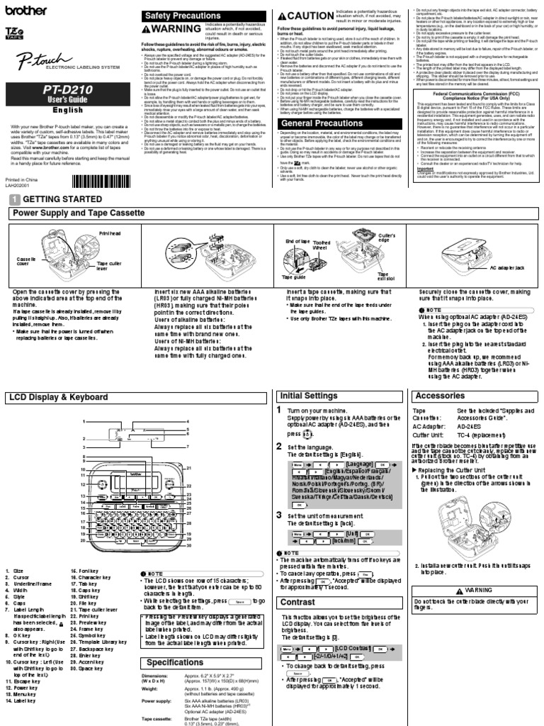Warning Caution Safety Precautions PDF Compact Cassette Battery