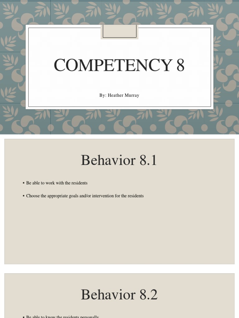 Competency 8 | PDF