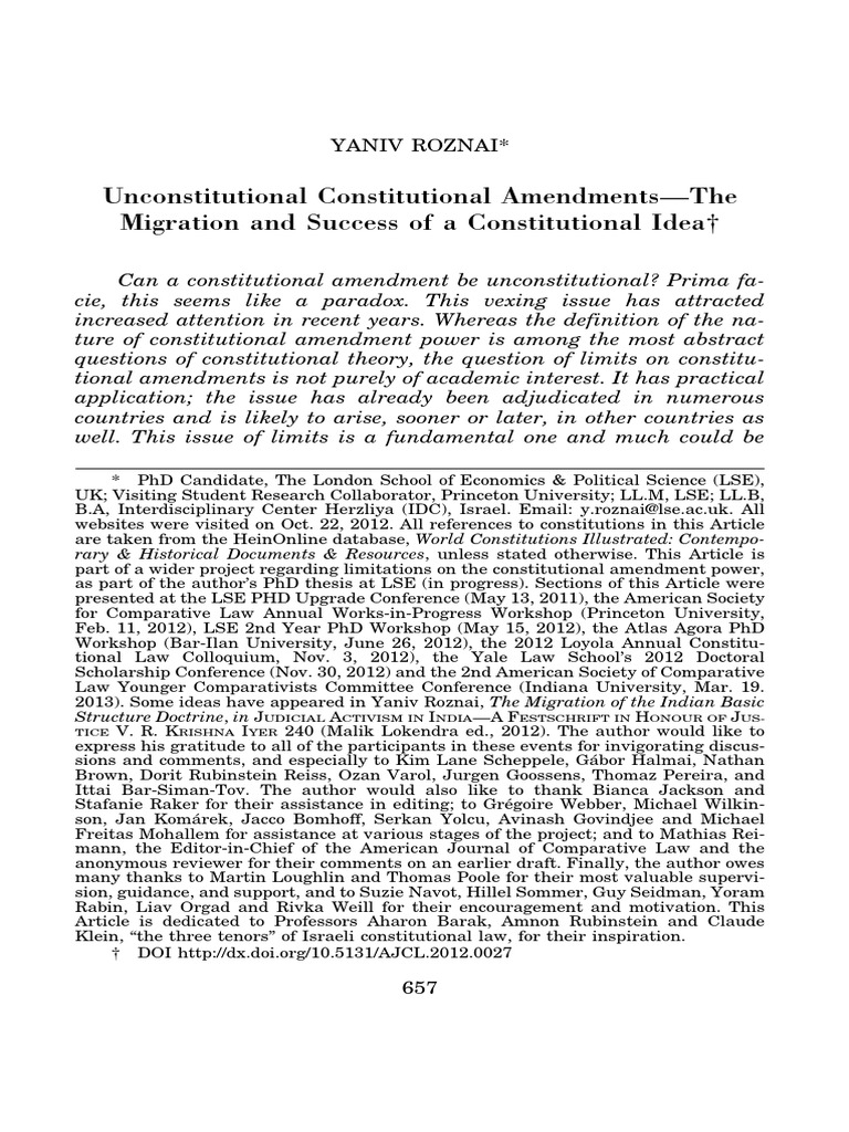 Unconstitutional Constitutional Amendmen Pdf Pdf United States