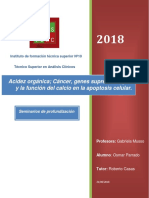 Acidez Orgánica; Cáncer, Genes Supresores, p53 y La Función Del Calcio en La Apoptosis Celular