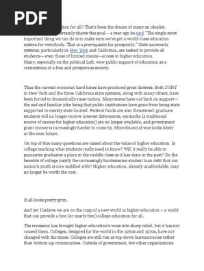 A Free College Education for All