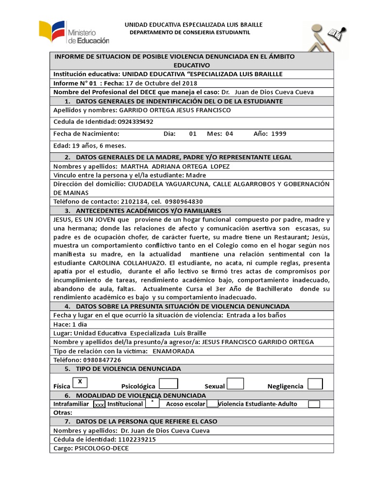Informe Informe de Violencia | PDF | Violencia | Sicología