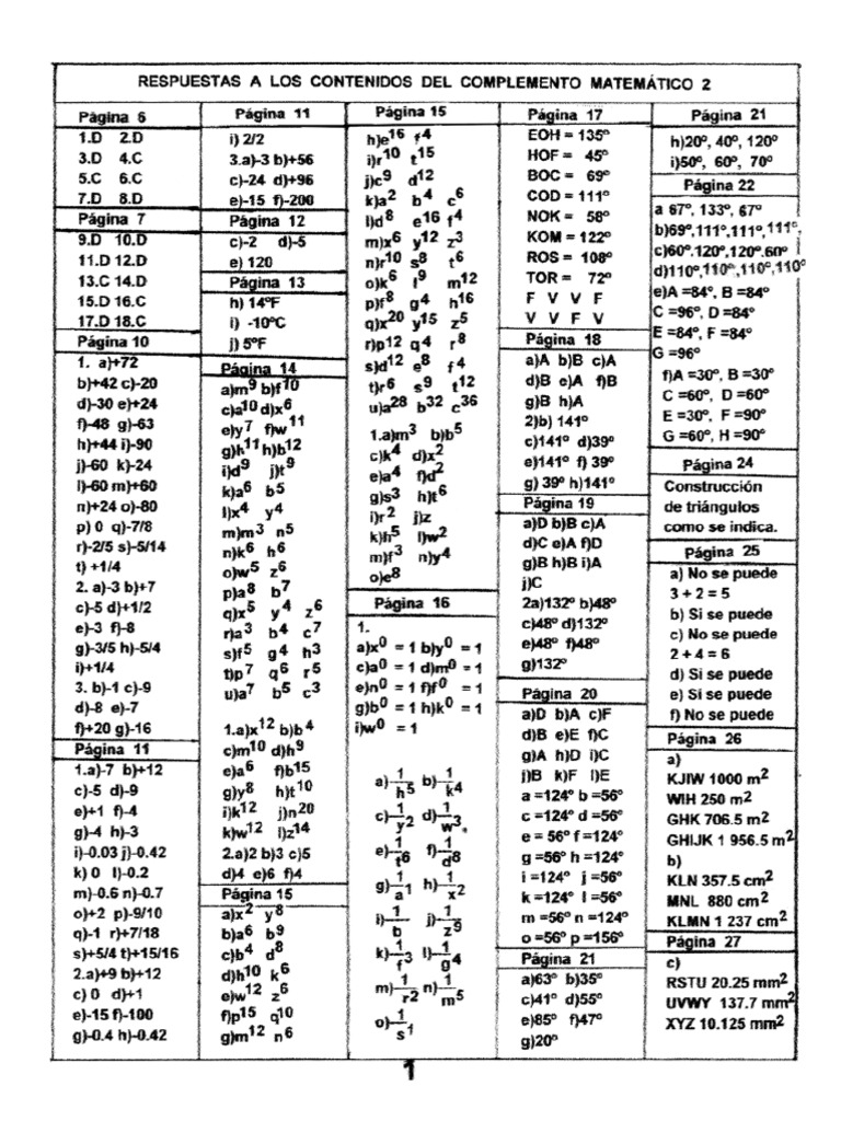 Respuestas Complemento Matematico 2