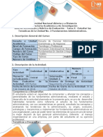 Guía de Actividades y Rubrica de Evaluación - Tarea 3 - Estudiar Las Temáticas de La Unidad No. 2 Fundamentos Administrativos