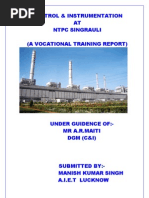 Control & Instrumentation AT NTPC Singrauli (A Vocational Training Report)