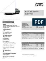 Audi A 4 Sedan 2.0 TFSI: Technical Data